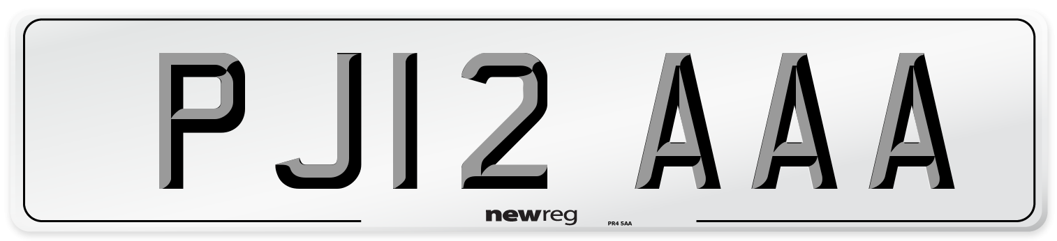 PJ12 AAA Number Plate from New Reg